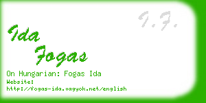 ida fogas business card